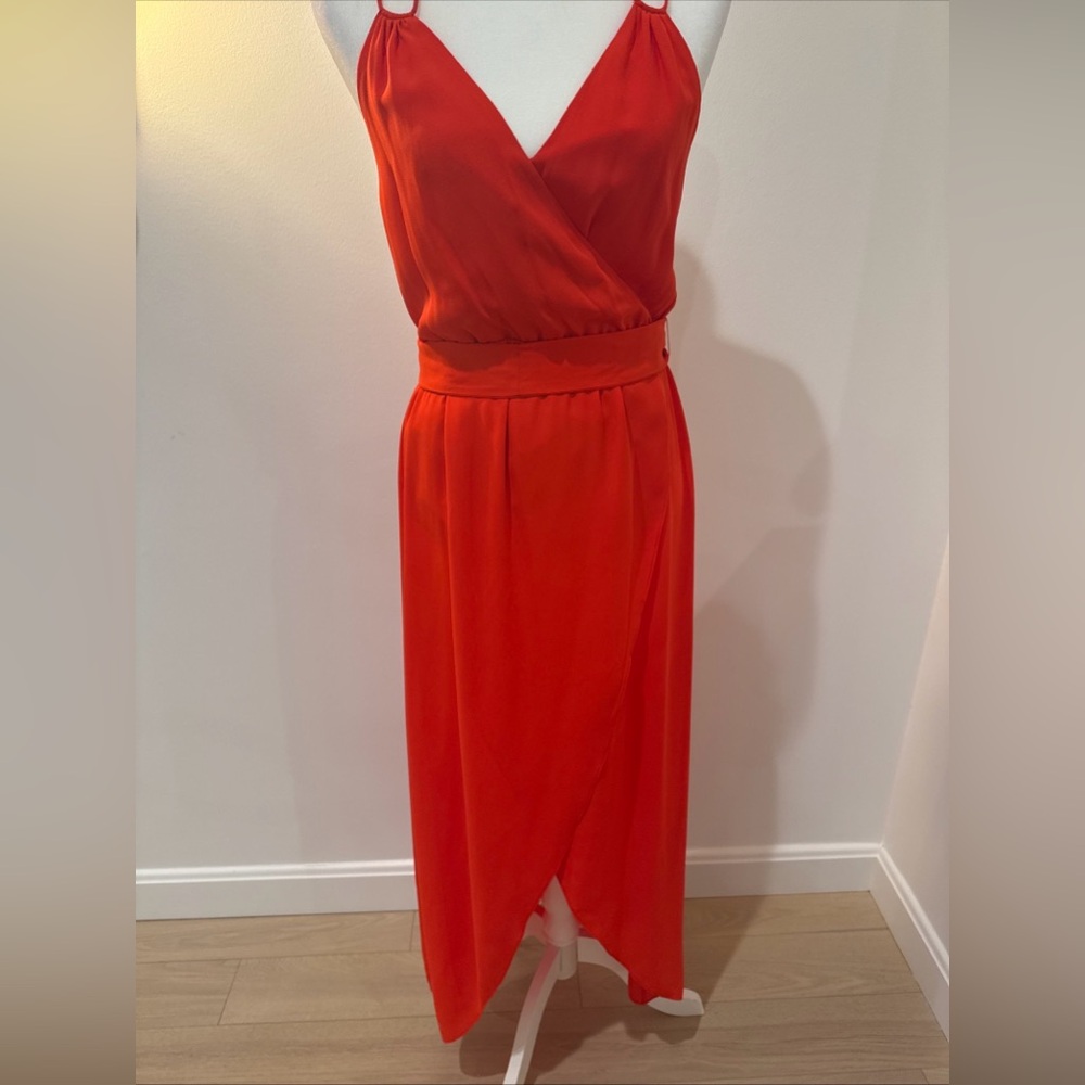 Alice + Olivia, Susana Dress, midi, Cherry Red, size 6, spaghetti straps